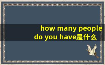 how many people do you have是什么意思